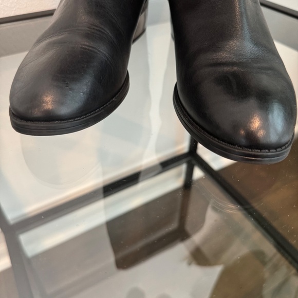 LAUREN RALPH LAUREN Marion -W Women’s Black Leather & Suede Zip Riding Boot 9W - Picture 6 of 16